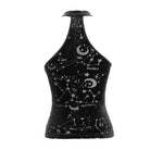 DEVIL FASHION Women's Lace-up Sheer Constellation Moon Tank Tops