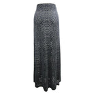 DEVIL FASHION Women's Long Punk Skirt With Sheer Net Panels