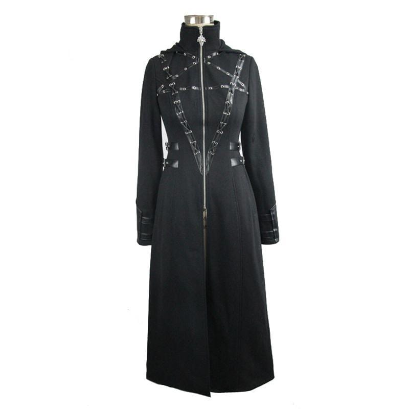 DEVIL FASHION Women's Military Style Goth Coat