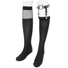 DEVIL FASHION Women's Punk Asymmetrical Mesh Splice Socks with Garter