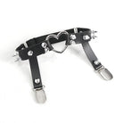 DEVIL FASHION Women's Punk Asymmetrical Mesh Splice Socks with Garter