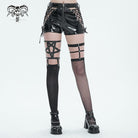 DEVIL FASHION Women's Punk Asymmetrical Studded Socks with Garter