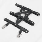 DEVIL FASHION Women's Punk Asymmetrical Studded Socks with Garter