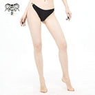 Women's Punk Black Cheeky Bikini Bottom