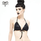 Women's Punk Black Triangle Halterneck Bikini Top