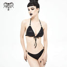 Women's Punk Black Triangle Halterneck Bikini Top