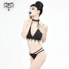 Women's Punk Black Triangle Lace Bikini