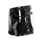 DEVIL FASHION Women's Punk Cutout Patent Leather Shorts