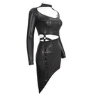 DEVIL FASHION Women's Punk Cutout Slim Fitted Irregular Dress