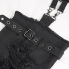 DEVIL FASHION Women's Punk Detachable Mesh Splice Ripped Pants