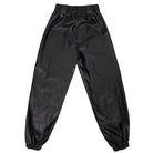 DEVIL FASHION Women's Punk Faux Leather Ankle Banded Pants With Metal Chain