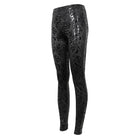 DEVIL FASHION Women's Punk Floral Printed Leggings