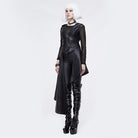 DEVIL FASHION Women's Punk Irregular Hem Faux Leather Waistcoat