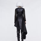 DEVIL FASHION Women's Punk Irregular Hem Faux Leather Waistcoat