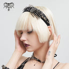 DEVIL FASHION Women's Punk Metal Skeleton Splice Hair Band