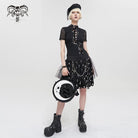 DEVIL FASHION Women's Punk Moon Skull Faux Patent Leather Bag