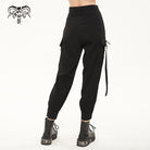 DEVIL FASHION Women's Punk Strappy Big-pocket Jogger Pants