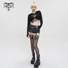 DEVIL FASHION Women's Punk Strappy Mesh Splice Cape