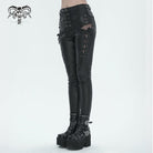 DEVIL FASHION Women's Punk Strappy Mesh Splice Leggings