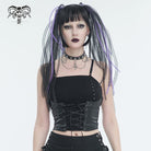 DEVIL FASHION Damen Punk Strappy Splice Tank Top