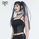 DEVIL FASHION Damen Punk Strappy Splice Tank Top