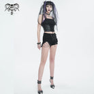 DEVIL FASHION Damen Punk Strappy Splice Tank Top