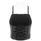 DEVIL FASHION Damen Punk Strappy Splice Tank Top
