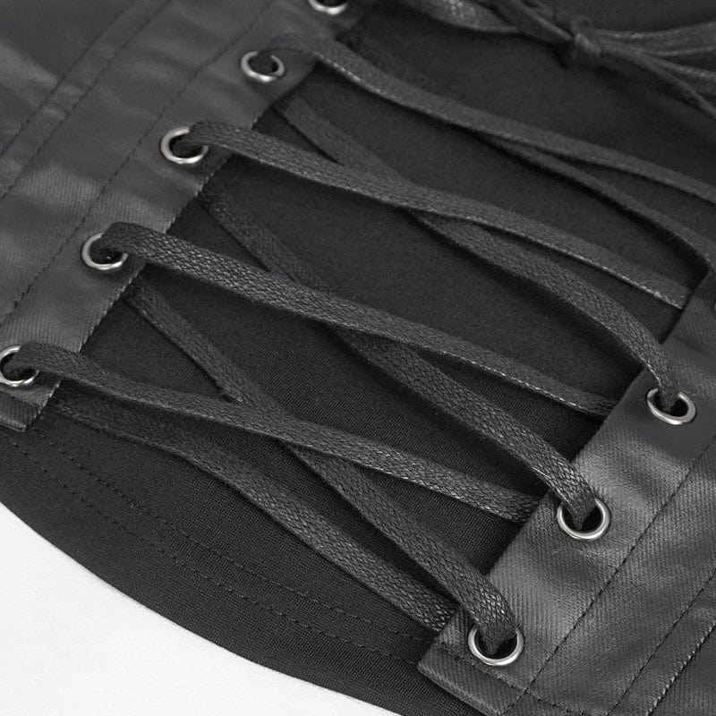 DEVIL FASHION Damen Punk Strappy Splice Tank Top