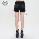 DEVIL FASHION Women's Punk Strappy Tie-dyed Buckle Shorts