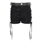 DEVIL FASHION Women's Punk Strappy Tie-dyed Buckle Shorts