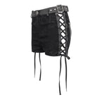 DEVIL FASHION Women's Punk Strappy Tie-dyed Buckle Shorts