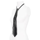 DEVIL FASHION Women's Punk Studded Chain Faux Leather Tie