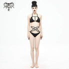 Women's Punk Triangle Halterneck Strappy Bikini