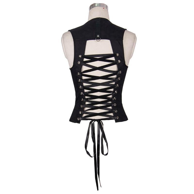 Women's Punk Vest With Two Pocket