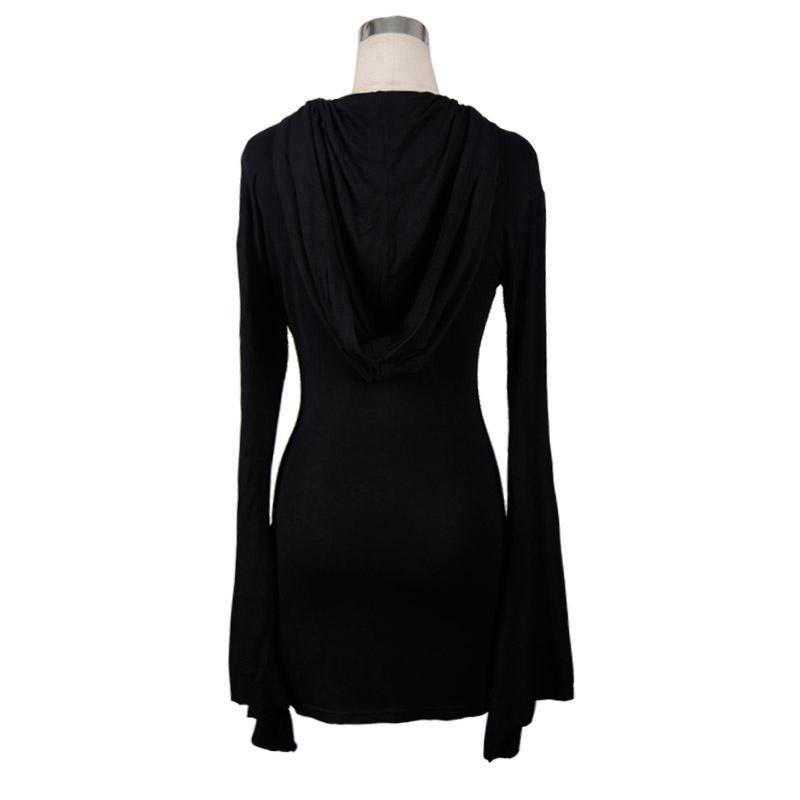 Women's Short Goth Dress With Trumpet Sleeve