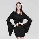Women's Short Goth Dress With Trumpet Sleeve
