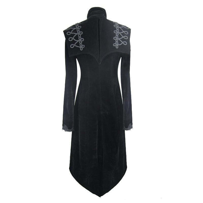 DEVIL FASHION Women's Square Bertha Collar Goth Long Coat