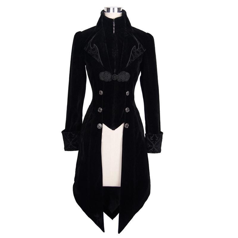 DEVIL FASHION Women's Three Button Vintage Goth Coat