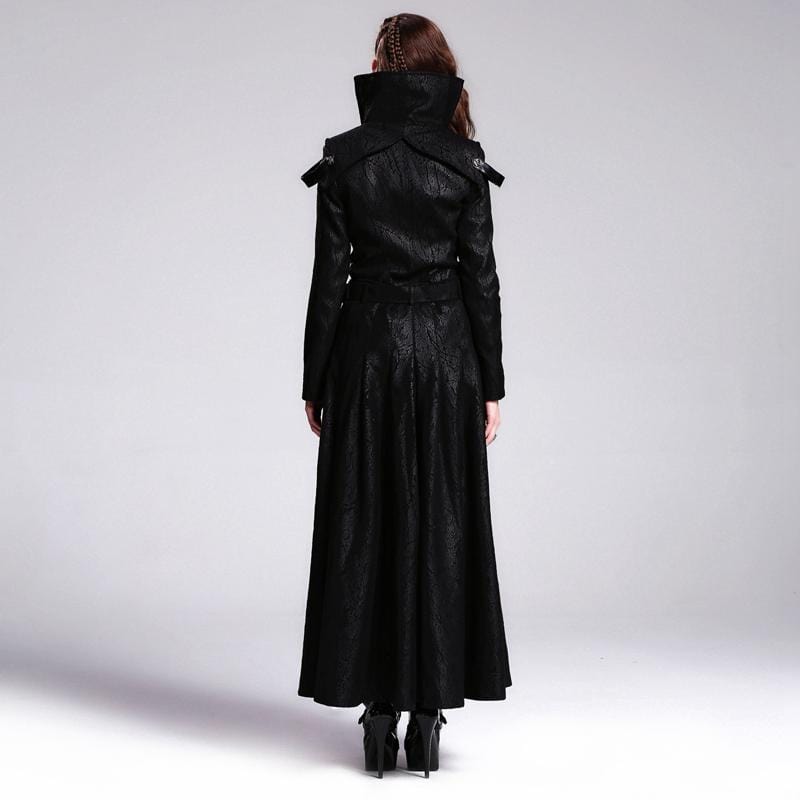 DEVIL FASHION Women's Vintage Basque Style Coat with Detachable Skirt