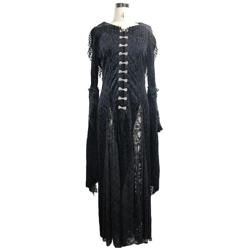 DEVIL FASHION Women's Vintage Goth Hooded Robe