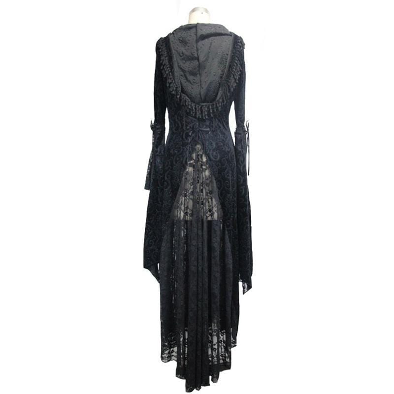 DEVIL FASHION Women's Vintage Goth Hooded Robe