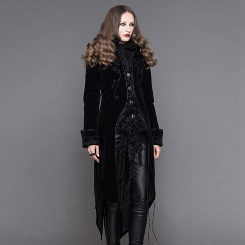 DEVIL FASHION Women's Vintage Goth Tailcoat With Large Buttons