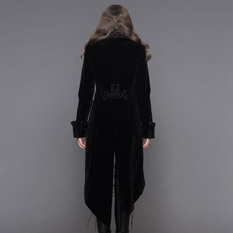 DEVIL FASHION Women's Vintage Goth Tailcoat With Large Buttons