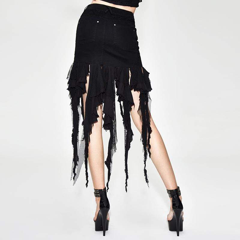 DEVIL FASHION Women's Whispy Grunge Short Skirt