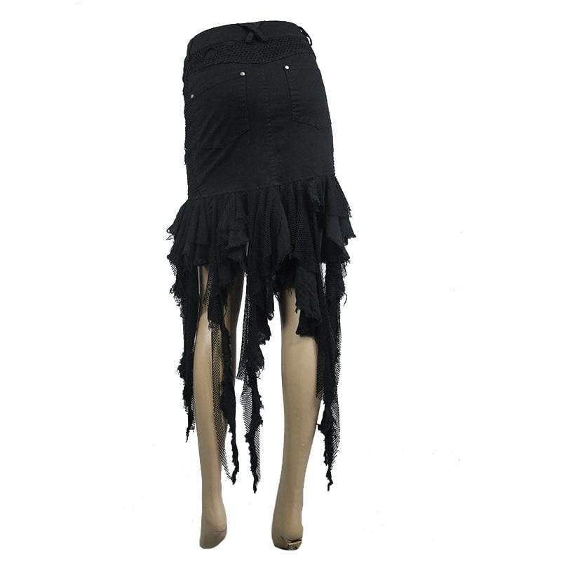 DEVIL FASHION Women's Whispy Grunge Short Skirt