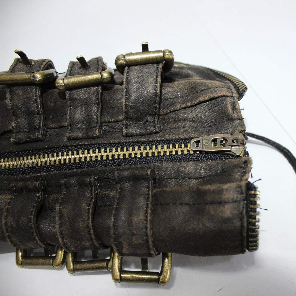 Women's Zipper Belt Rivets Faux Leather Gloves