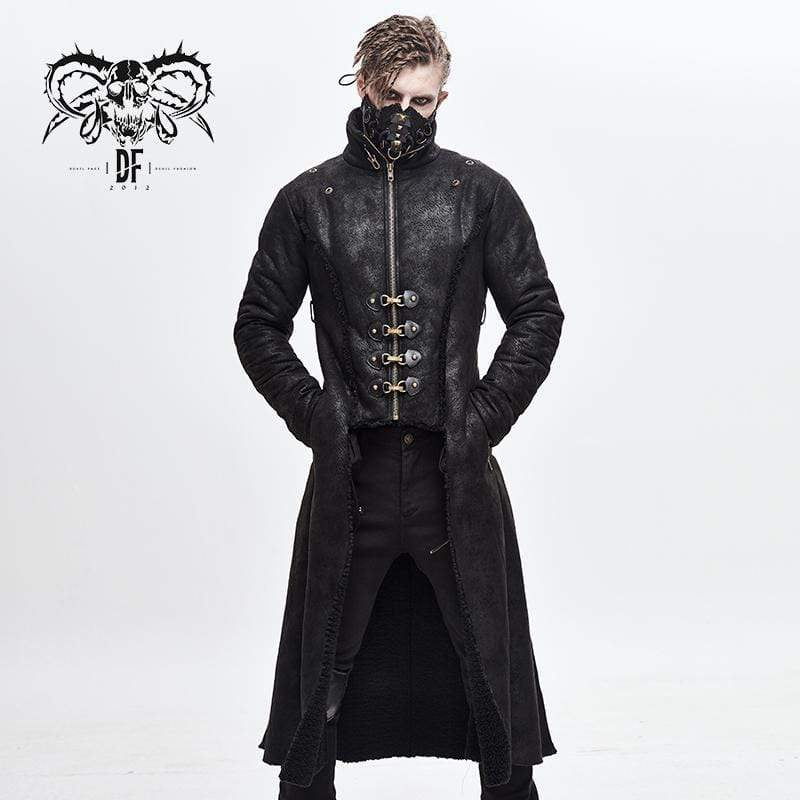 Men's Punk Fur Shoulder Winter Coats