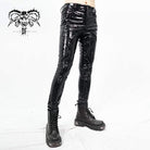 Men's Gothic Lines PU Skinny Pants