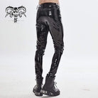 Men's Gothic Lines PU Skinny Pants