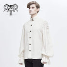DEVILFASHION Men's Vintage Gorgeous Rococo Puff Sleeved Ruffles Shirts